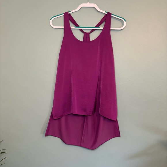 BCBG Maxazria Magenta Edita Twist Back High-Low Tank, M - Picture 2 of 6
